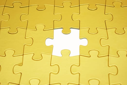 gold puzzles for background. business concept