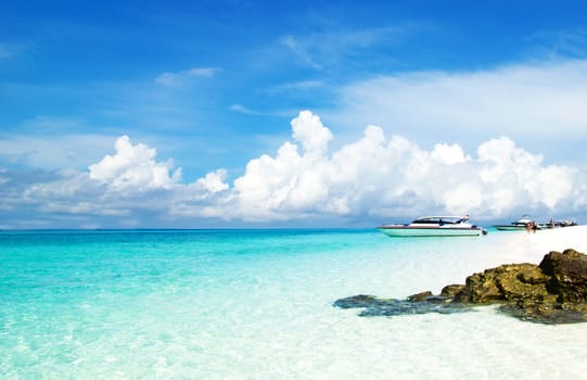 beautiful beach and tropical sea