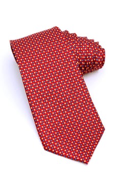 Red neck tie on white background