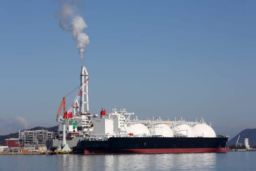 LPG cargo ship docked in the port