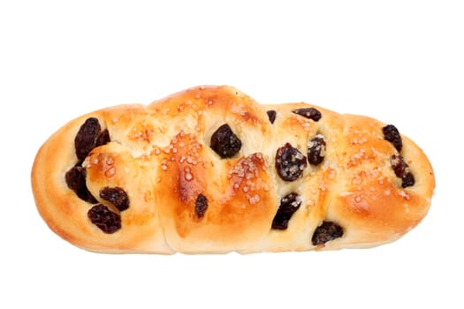 buns with raisins isolated on white background