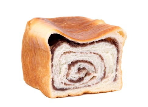mixed chocolate bread isolated on a white background