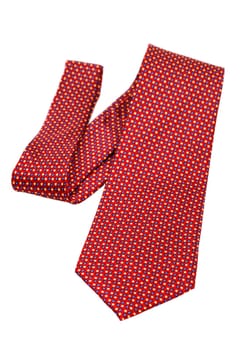 Red neck tie isolated on white background