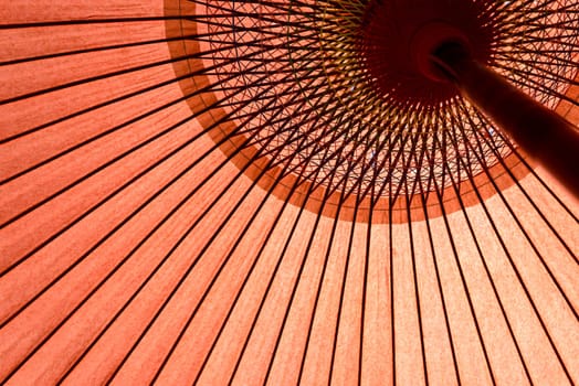 Close up of Japanese red umbrella