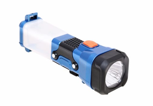 electric pocket flashlight isolated on white background