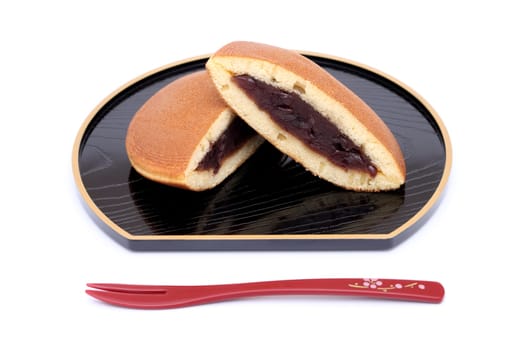 Dorayaki, Japanese confectionery on white background