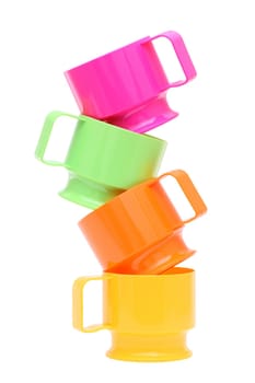 Stack of colorful plastic cups
