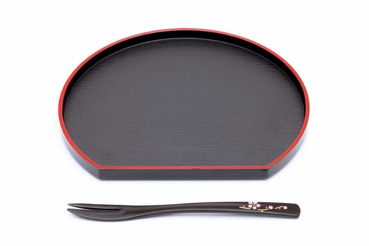 Japanese plate and fork