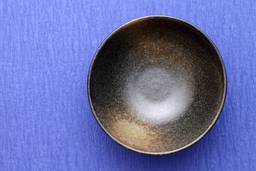 japanese rice bowl on blue background