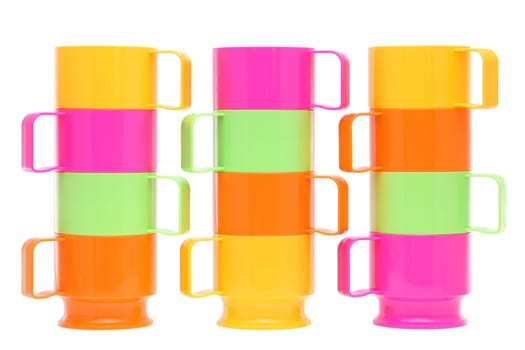 colorful plastic cups