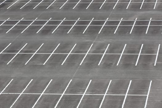 Empty car parking lot with white mark