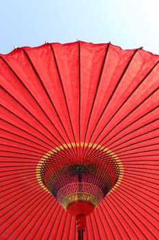 Close up of Japanese red umbrella