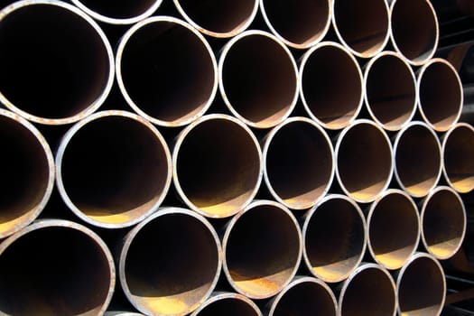 Stack of steel pipes