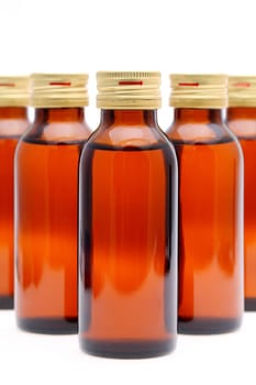 brown bottle on white background