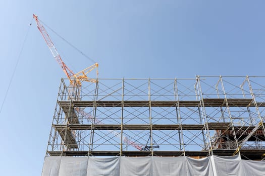 New building construction, construction site fence　