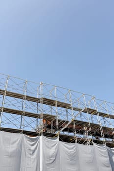 New building construction, construction site fence