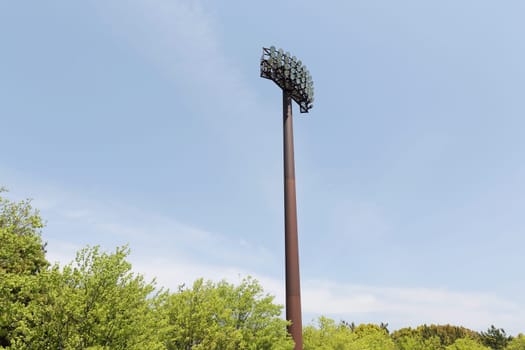 Light poles in the stadium, spotlight for brightness