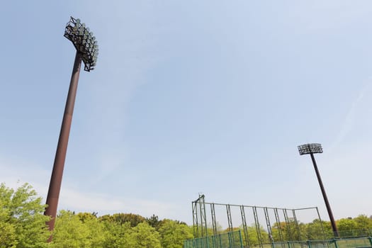 Light poles in the stadium