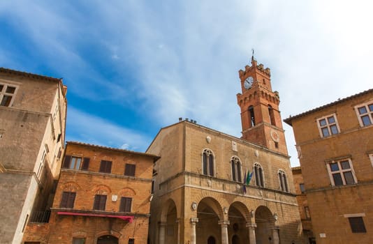 The church of the village of Pienza in Tuscany Italy