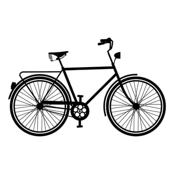 Retro bike silhouette concept, isolated bicycle outline on white background. EPS10 vector.