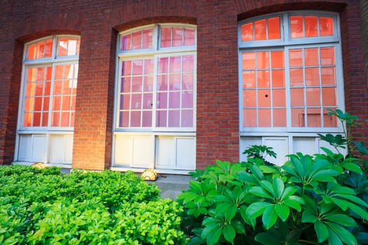 The Stained glass window in a old building, Taiwan