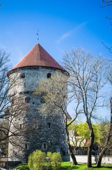 View of the Old Tallinn beautiful spring day. Tower Kiek in de kek