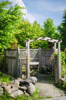 Pergola and a place to relax in the garden