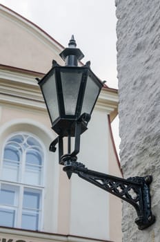 Beautiful lantern on a wall of the house in Old Tallinn