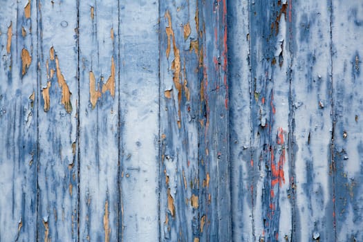 Blue peeling paint background