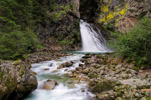 Waterfalls in the Dolomites,Alps - Fall in Dolomites,Alps