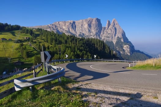 the mountain Schlern in South Tyrol,Italian Dolomites - mountain Schlern in Alto Adige,italian Dolomites
