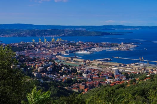 the Italian city of Trieste from above - theitalian town Trieste aerial view