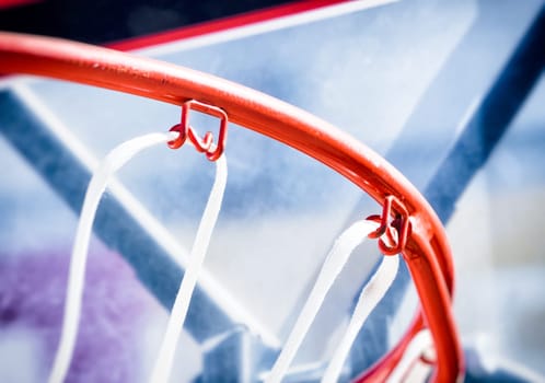 Inside of a basketball. Close up image of a basketball