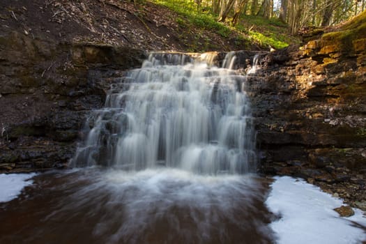 The waterfall Virsaishi in Abava parish, Latvia