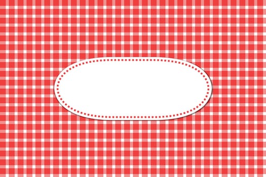Striped congratulation card with text space and tablecloth pattern red white