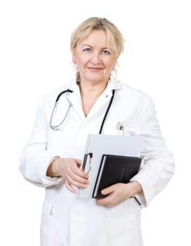 a doctor in a white coat with a stethoscope