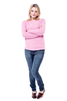 Full image of a woman with folded arms