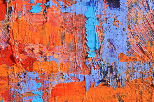 Color spots in orange and blue