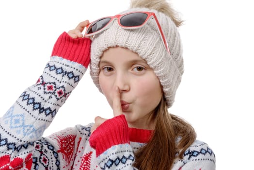 a portrait of a happy young girl snowboarding