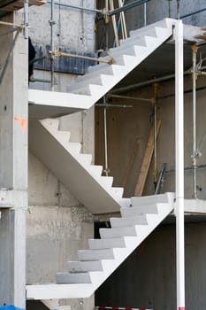 Staircase in a building under construction