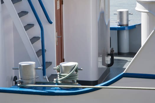 Part of a nautical vessel with bolders