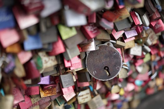 Padlocks at the Hohenzollern Bridge in Cologne