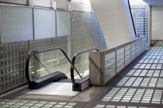Escalator in a building of the seventie