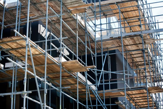Scaffolding on a construction site in the Netherlands