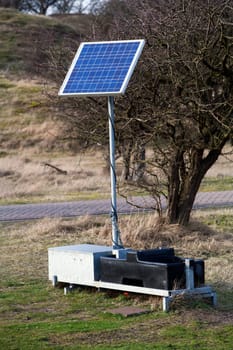 Solar energy unit used for scientific measurements in the Amsterdamse Waterleidingduinen, the Netherlands