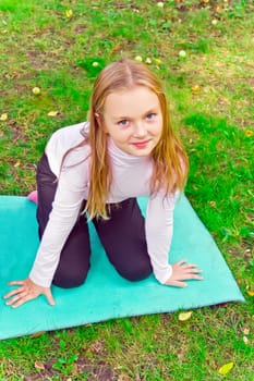Photo of cute playing girl in summer