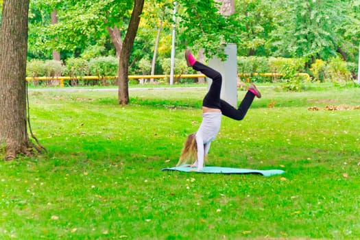 Photo of cute jumping girl in summer