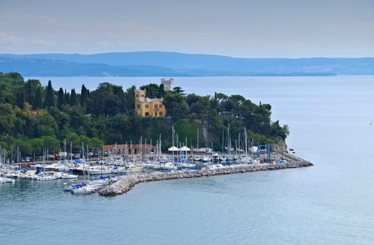 Miramare Castle on the coast of Trieste - the palace Miramare,coast of Trieste