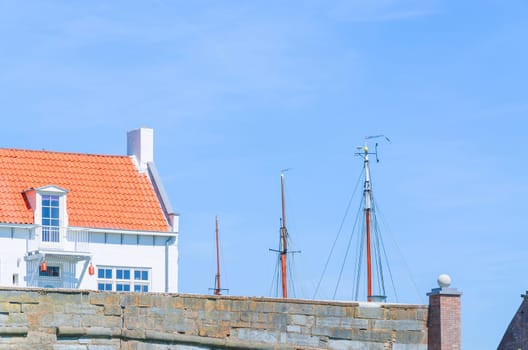 Typical captain's house at a small Dutch port..