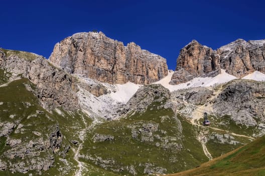 Sella Group in the Dolomites Cable Car - Sella group in Dolomites,the ropeway